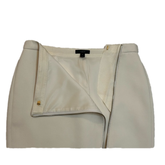 J Crew Black Label Ivory Zip-Front Pencil Skirt Size 6P - Picture 4 of 9